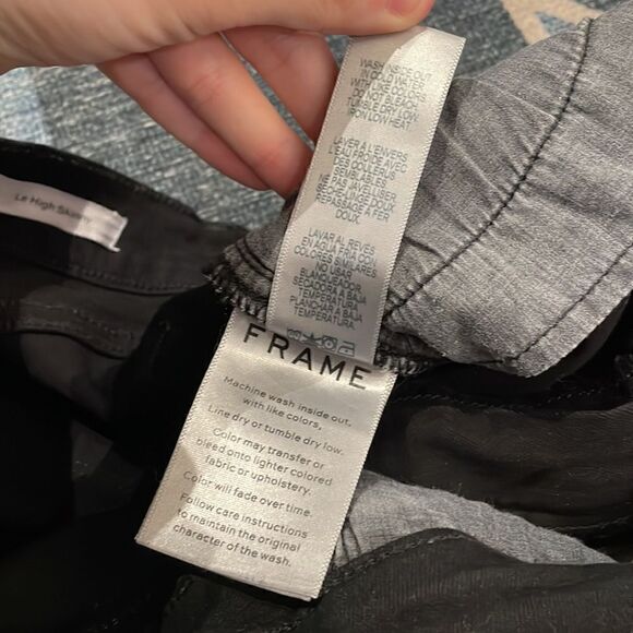 Black FRAME Le High Skinny Raw Stragger Jeans - Picture 12 of 13